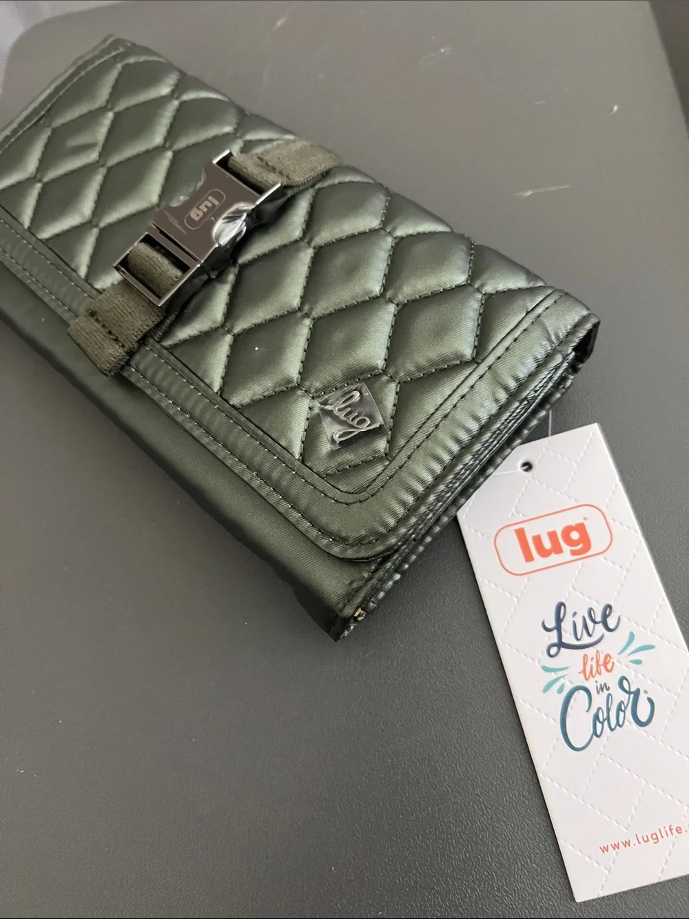 Lug Quilted Wallet with Buckle Closure- Throttle NWT